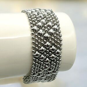 ✨ Sergio Gutierrez Liquid Metal Snap Bracelet | Silver Tone Mesh | 8” LIKE NEW!